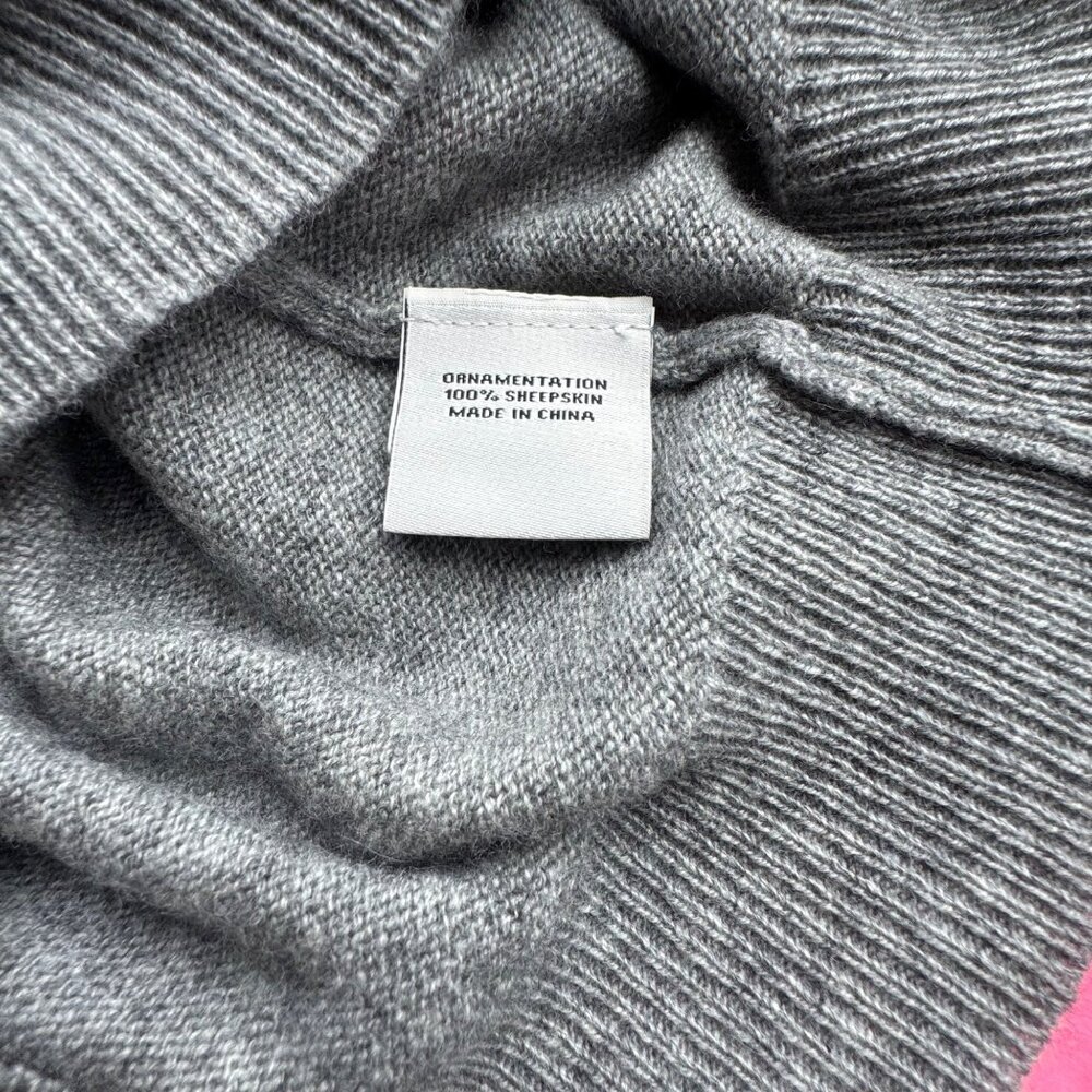 AUTUMN CASHMERE KIDS Rock N Roll Sweater Unisex 8 Leather Gray Merino Wool NWOT - Picture 8 of 8